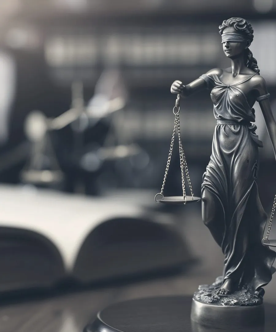 Scales of justice in the firm's law library